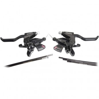Шифтер/Тормозная ручка SHIMANO ALTUS, M310, левый/правый, 3X8 скоростей, трос+оплетка, черный