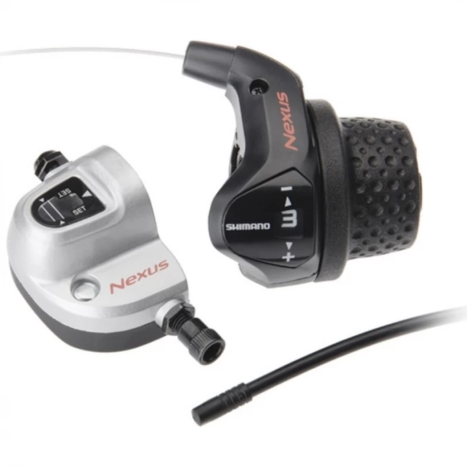 Шифтер SHIMANO NEXUS, 3S41E, 3ск, с bell crank 6, оплетк, 2300мм, черн, коротк. ручк. ASL3S41E230LS