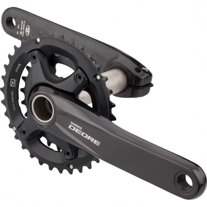 Система SHIMANO DEORE, M6000-2, 170 мм, интегрированный вал, 10 скоростей, 34/24T без каретки черный EFCM6000CX44X Система SHIMANO DEORE, M6000-2, 170 мм, интегрированный вал, 10 скоростей, 34/24T без каретки черный EFCM6000CX44X